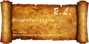 Ringhofer Lilla névjegykártya